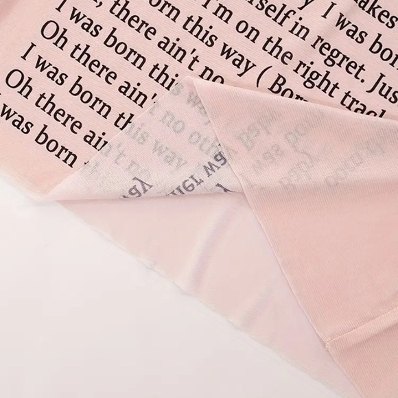 Lady Gaga Born This Way Lyrics Shirt Sheer Transparent Invisible Nude Mesh Tank - Picture 9 of 16